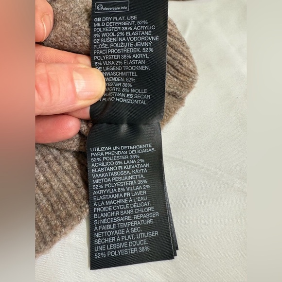 & OTHER STORIES Taupe mock neck Wool blend sweater size S - Picture 13 of 16